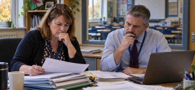 Welsh headteachers review budgets and paperwork